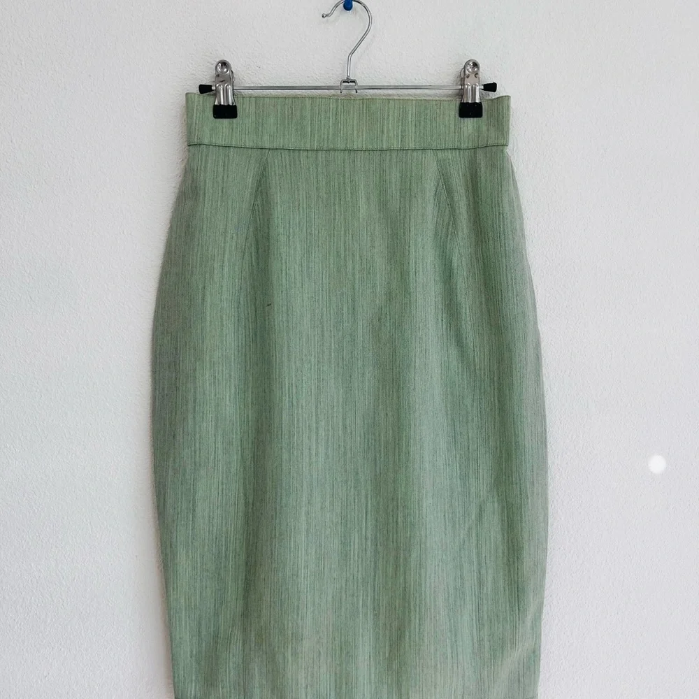 Rare 1980’s Thierry Mugler Sage Green Blazer Skirt Set - Picture 10 of 16